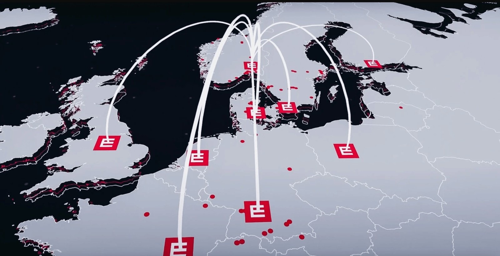 Mapa Europy z obecnością firmy Element Logic